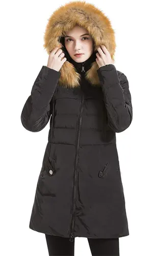 Women's Down Coat With Fur Hood