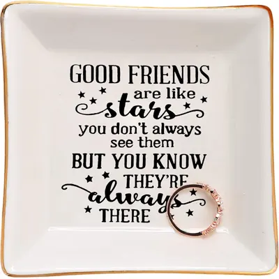 Good Friends Bestie Gifts for Her Ring Trinket Dish