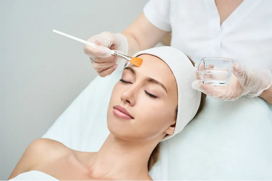 a woman getting at-home spa treatment.