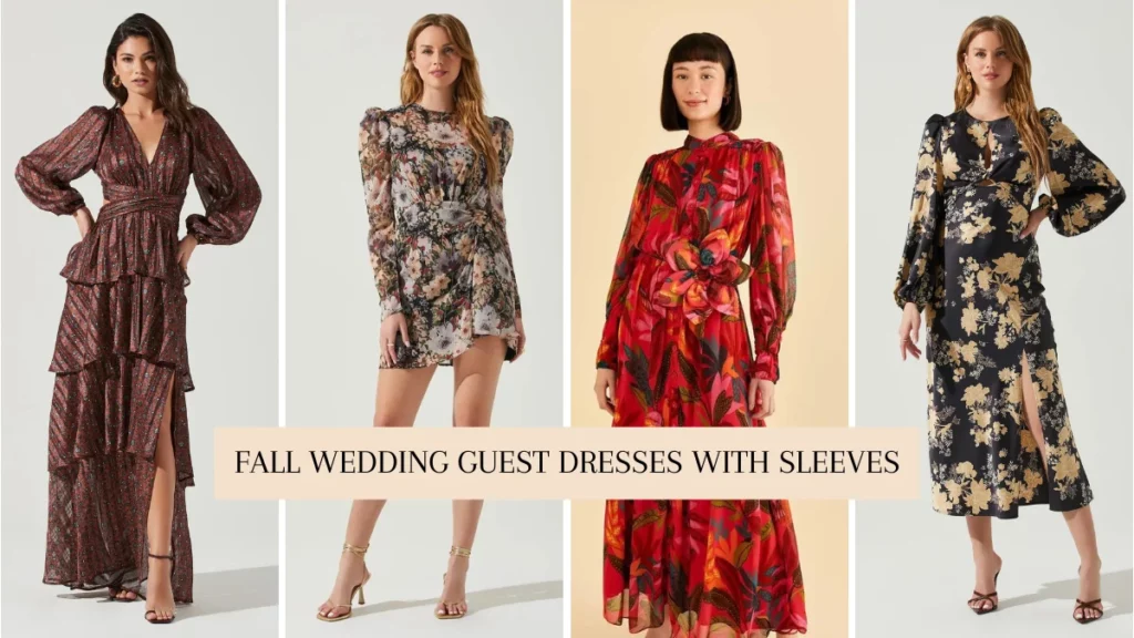 Autumn wedding guest dresses with sleeves