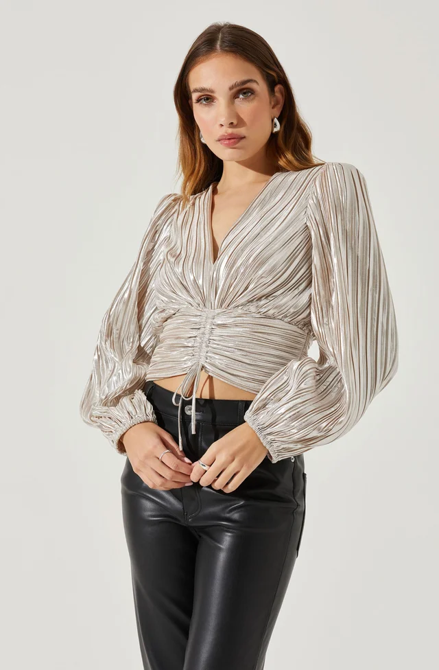 BRAYDON PLEATED RUCHED TOP