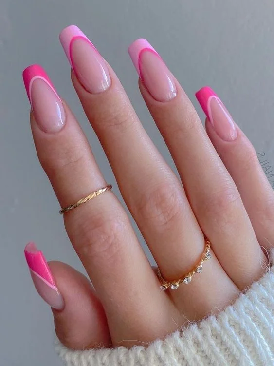 cute pink valentines day nails