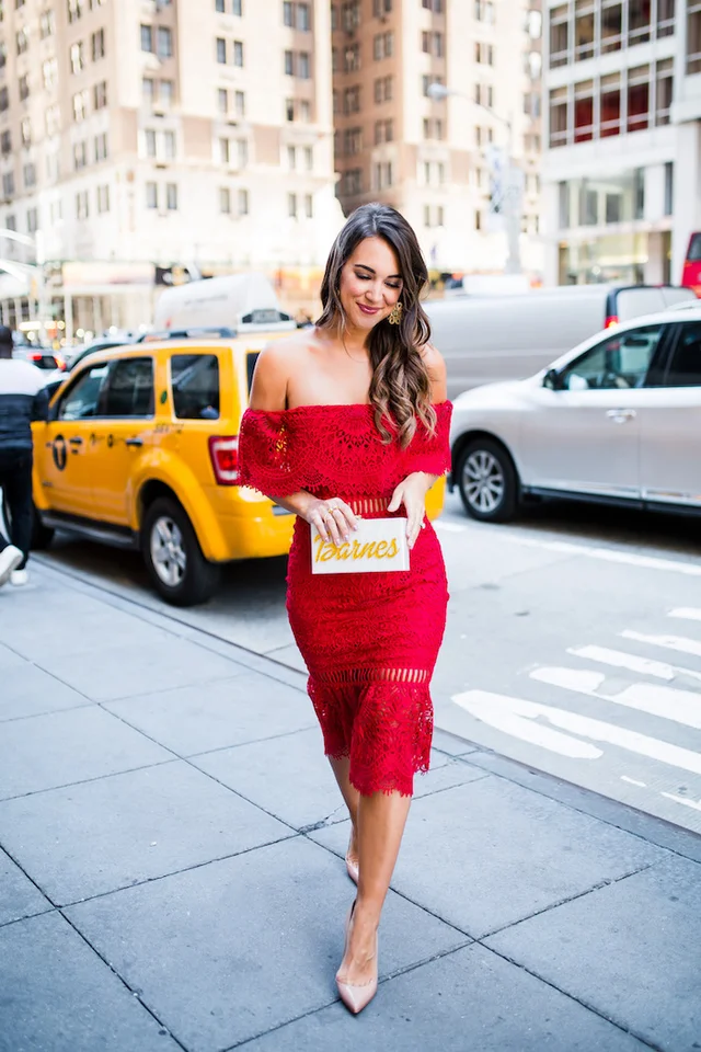 little red lace dress