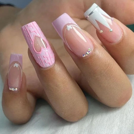 pink crowns nails