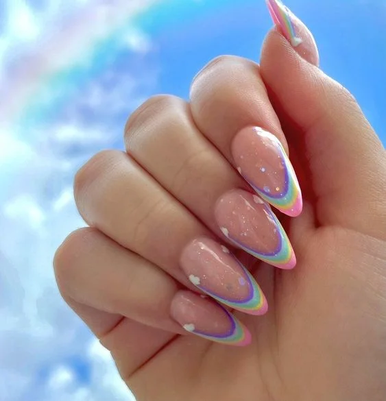 rainbow-inspired nails design