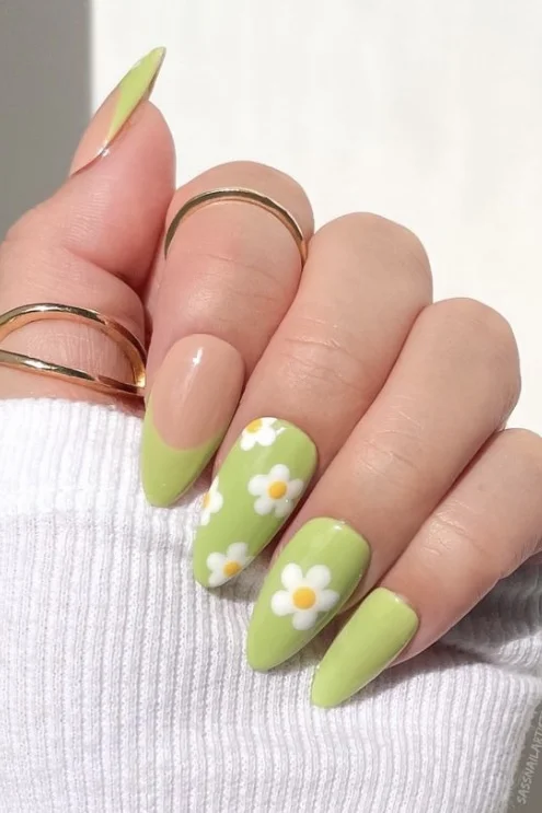 gorgeous daisy nail art