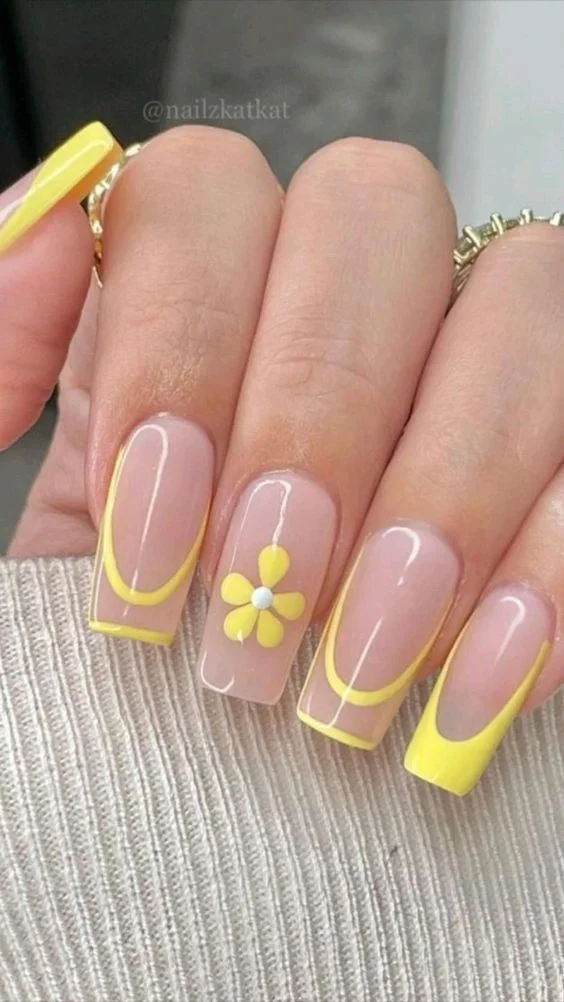 sunny vibes with yellow manicure