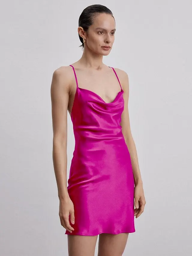 Fuchsia hot Pink Bridesmaid Dress