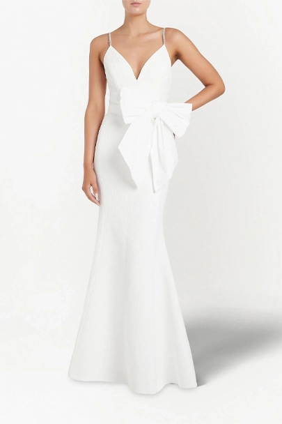 Bow-embellished gown from Rebecca Vallance