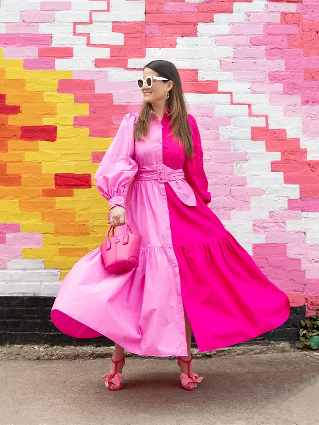 Hot Pink-Fuchsia Shirtdress