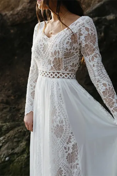 Boho Flowy Wedding Dress