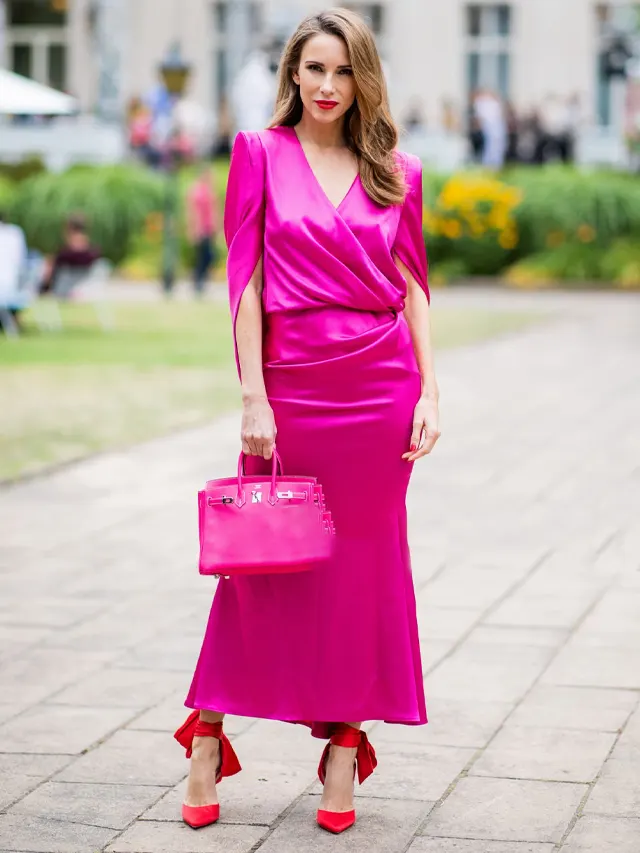 red shoes with pink dress